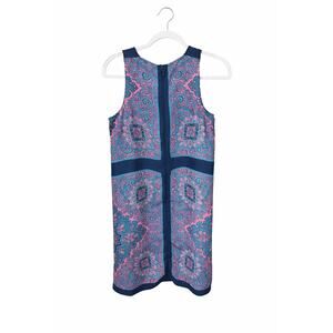 LOFT Small Paisley Shift Dress Medallion Sleeveless Preppy Coastal Chic Spring